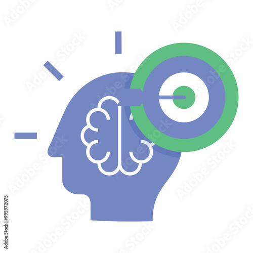 Intent Clarification Icon. Representing AI Intent Understanding. User Input Clarification. Contextual Analysis. System Understanding. Vector Editable icon.