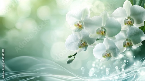 floral banner design, stunning orchids create a picturesque backdrop for your text or graphics to shine elegantly on this captivating banner display