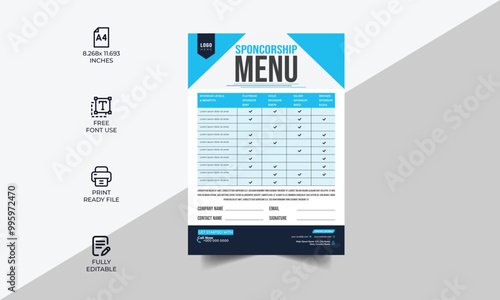 Technical Data Sheet layout template. Product Catalogue & modern Event Schedule conference design template, Minimalist product brochure template, corporate flyer, business flyer, sponsorship Template