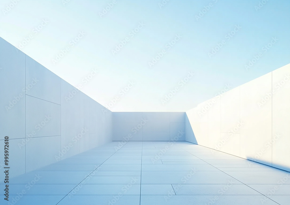 Obraz premium Abstract 3d rendering minimalist style architectural space scene