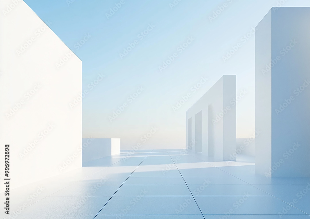 Abstract 3d rendering minimalist style architectural space scene Abstract 3d rendering minimalist style architectural space scene