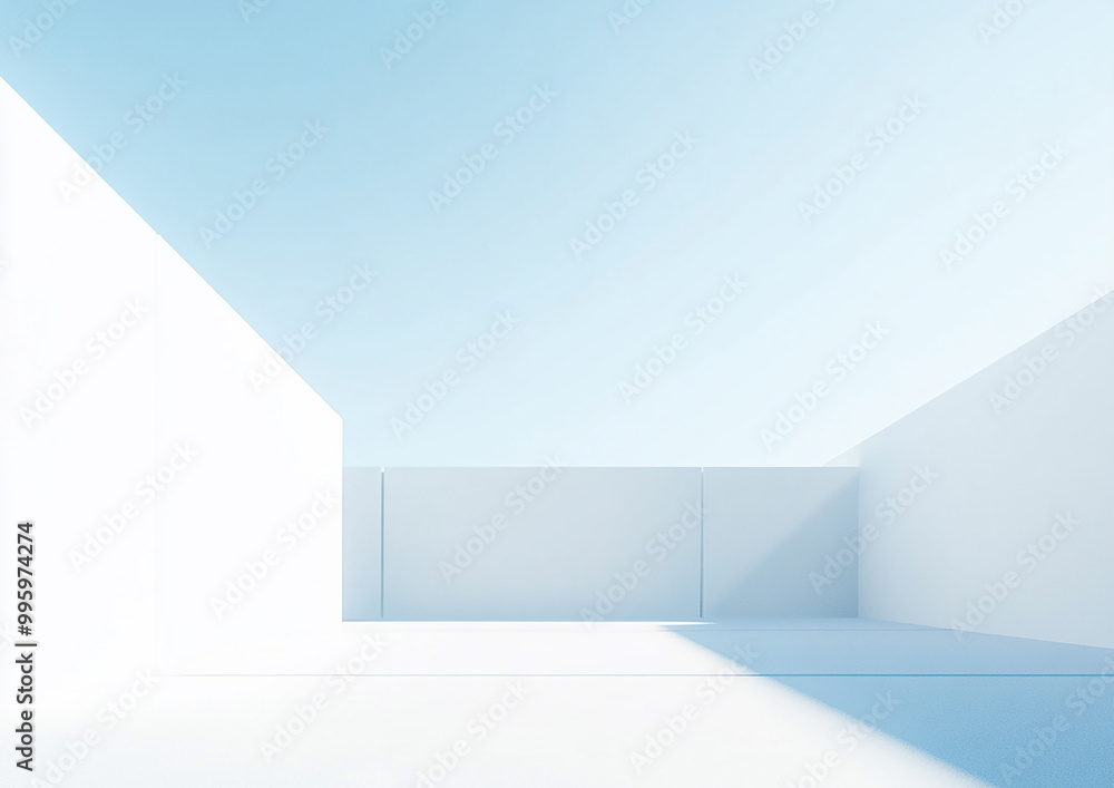 Abstract 3d rendering minimalist style architectural space scene, Abstract 3d rendering minimalist style architectural space scene,
