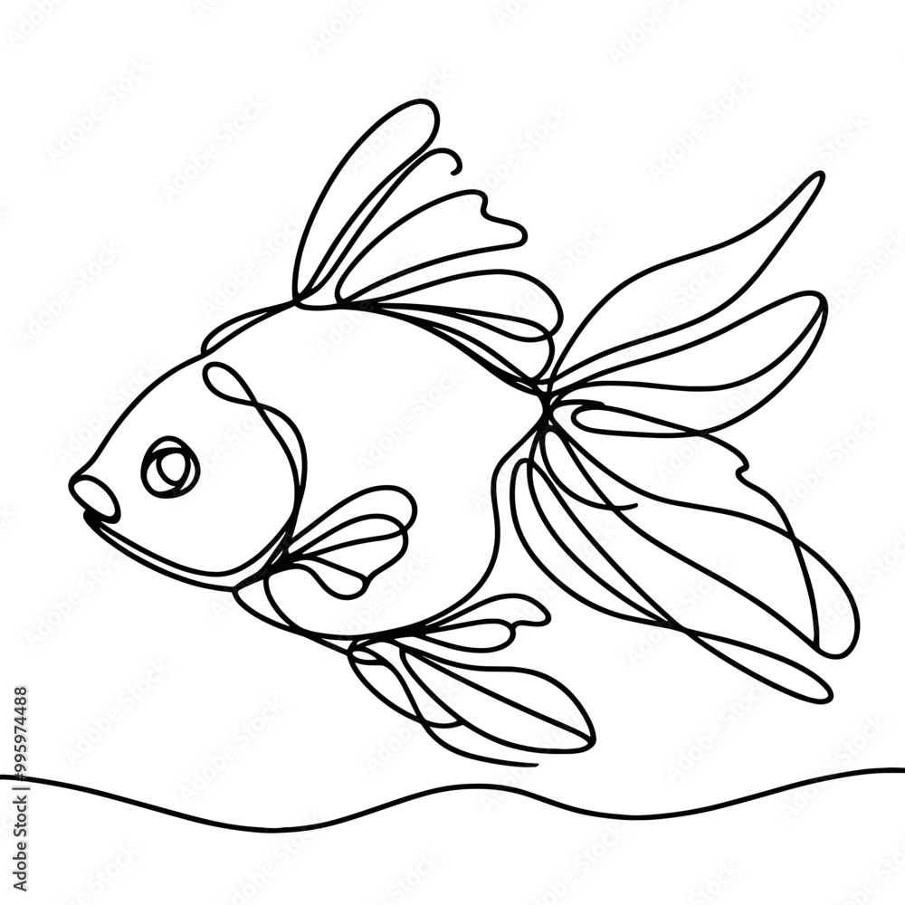 A fish is swimming in the water. The fish is black and white A fish is swimming in the water. The fish is black and white