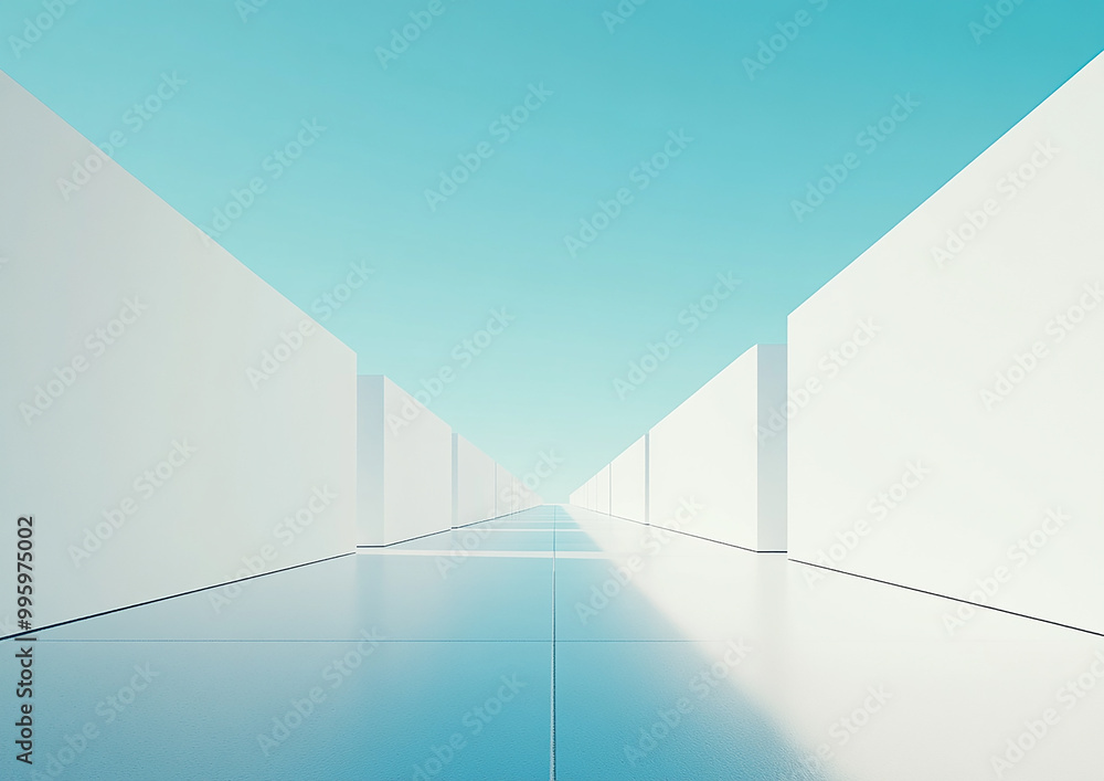 Abstract 3d rendering minimalist style architectural space scene, Abstract 3d rendering minimalist style architectural space scene,