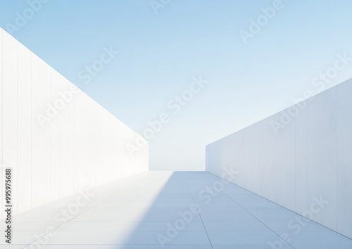 Abstract 3d rendering minimalist style architectural space scene,