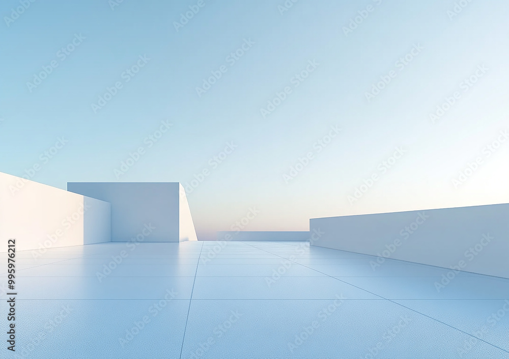 Obraz premium Abstract 3d rendering minimalist style architectural space scene,