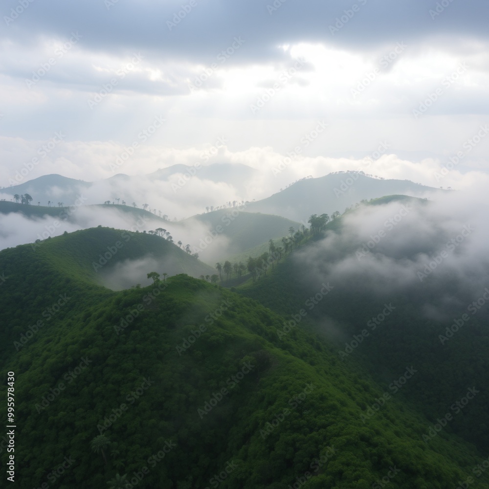 Travel Arial hill view nature and outstanding foggy hill with lots of mountain and beautiful scenario Travel Arial hill view nature and outstanding foggy hill with lots of mountain and beautiful scenario