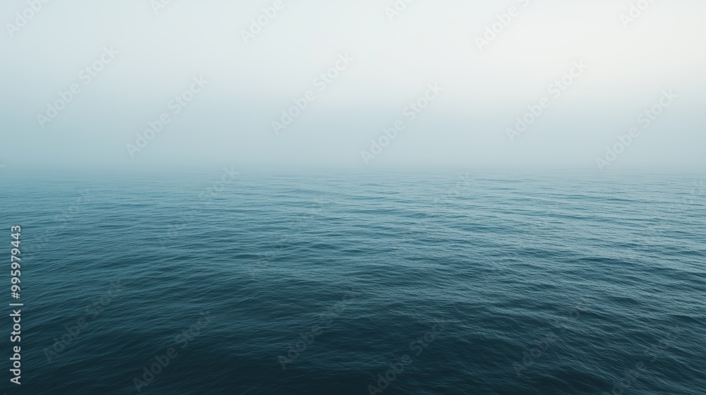 Fototapeta premium The ocean is calm and the sky is cloudy