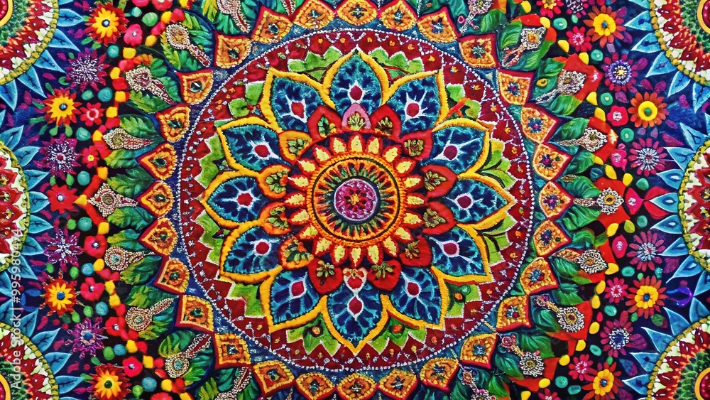 Hand-dyed cloth bursting with vibrant colors and intricate patterns, featuring traditional motifs that dance across the fabric in a kaleidoscope of hues. Hand-dyed cloth bursting with vibrant colors and intricate patterns, featuring traditional motifs that dance across the fabric in a kaleidoscope of hues.