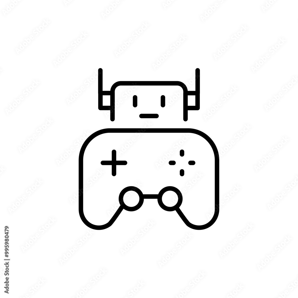 Gaming bot outline icons, minimalist vector illustration ,simple transparent graphic element .Isolated on white background Gaming bot outline icons, minimalist vector illustration ,simple transparent graphic element .Isolated on white background