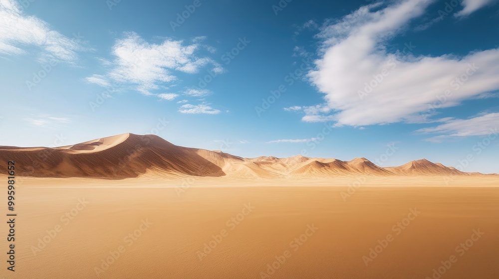 Sandy Dunes Under a Blue Sky with White Clouds Sandy Dunes Under a Blue Sky with White Clouds
