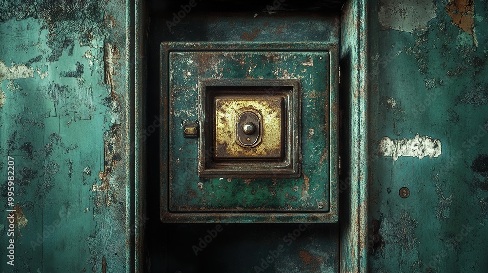 Close Up of an Old Rusty Green Metal Door Close Up of an Old Rusty Green Metal Door