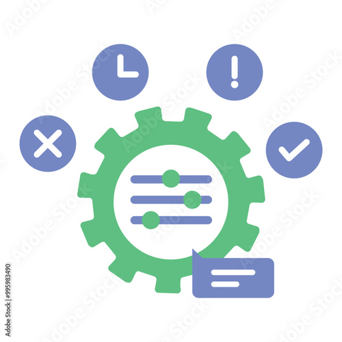 Contextual Prompting Icon. Representing AI Context Understanding. System Prompt Adjustment. User Input Contextualization. Context-Based Prompts. Vector Editable icon.