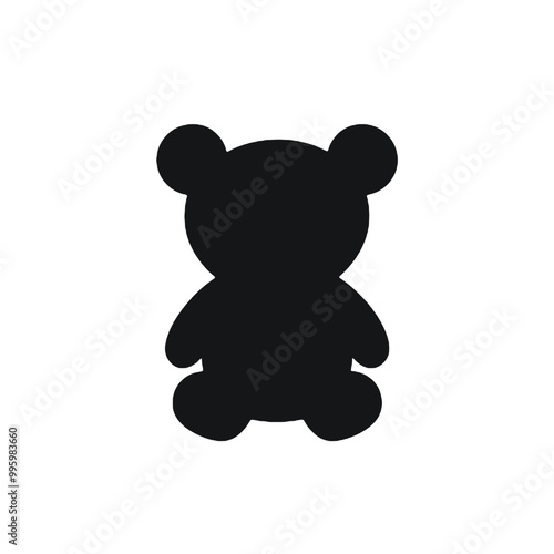 silhouette of teddy bear ,vector illustration transparent background 