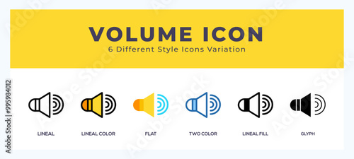 Volume icons set. Different style of icons simple vector illustration.