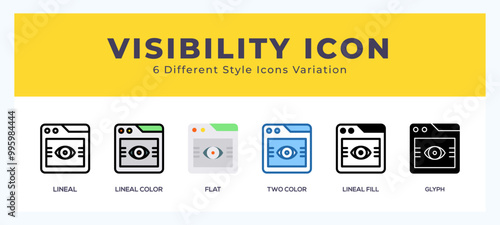 Visiblity set of vector icon. For web. and mobile app photo