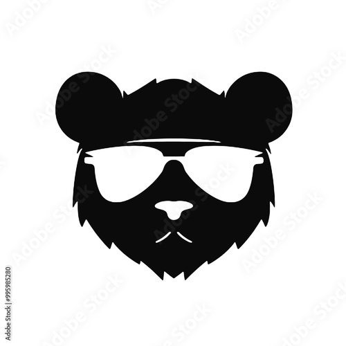 silhouette of bear ,vector illustration transparent background 