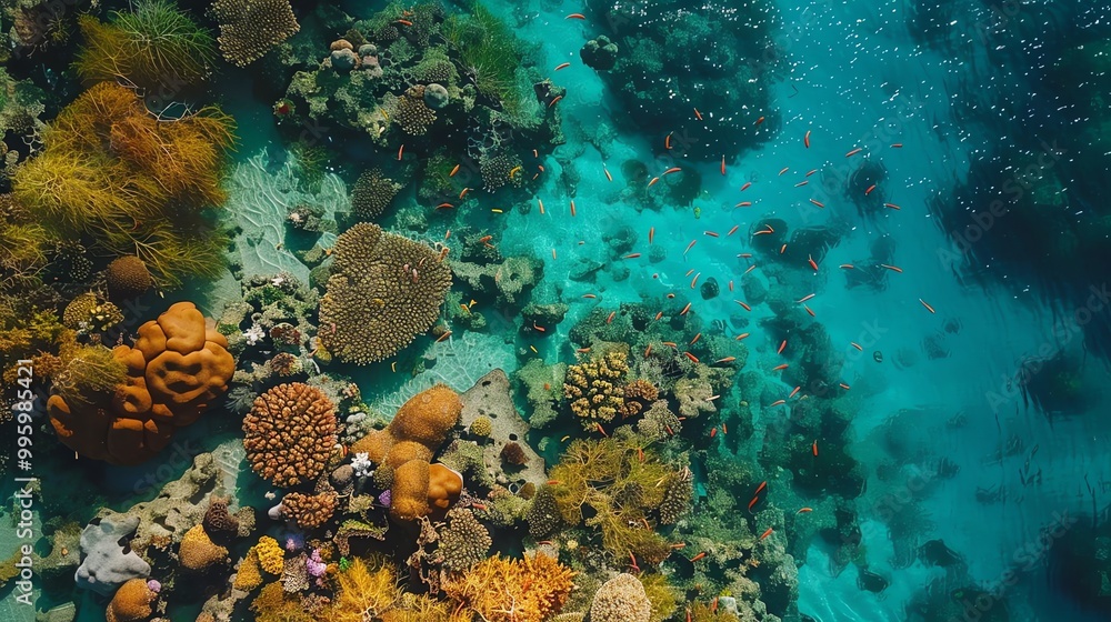 Fototapeta premium A vibrant coral reef teeming with life.