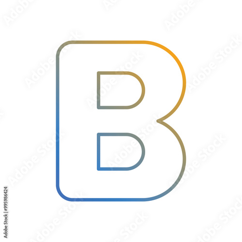 Letter B icon vector stock illustration