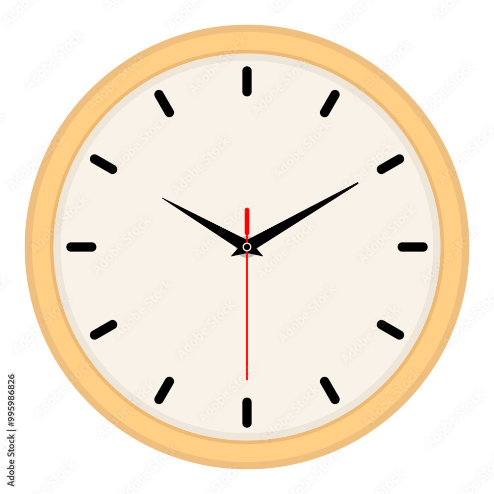 Clock icon in flat design style Clock icon in flat design style