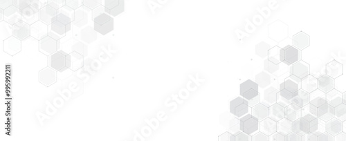 Digital technology background. Abstract hexagons background with lines and dots. Design for science, medicine or technology