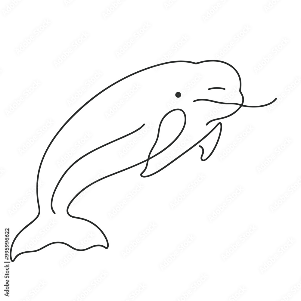A white whale is shown in a black and white drawing. The whale is leaping out of the water, with its mouth open. The drawing conveys a sense of freedom and playfulness A white whale is shown in a black and white drawing. The whale is leaping out of the water, with its mouth open. The drawing conveys a sense of freedom and playfulness