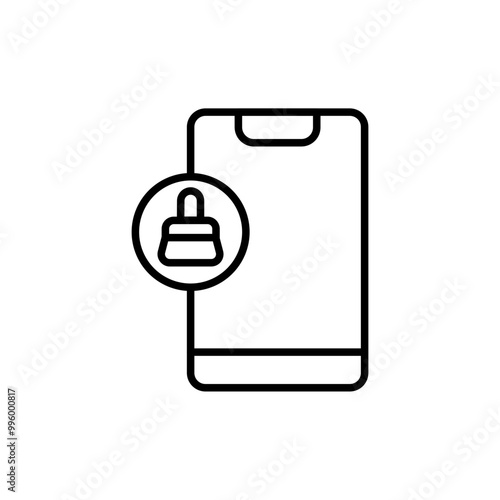 Cleaning app outline icons, minimalist vector illustration ,simple transparent graphic element .Isolated on white background