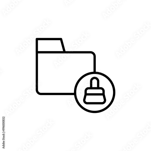 Cleaning folder outline icons, minimalist vector illustration ,simple transparent graphic element .Isolated on white background