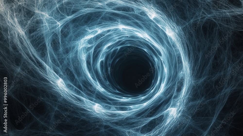 Naklejka premium A blue and white spiral with a hole in the middle