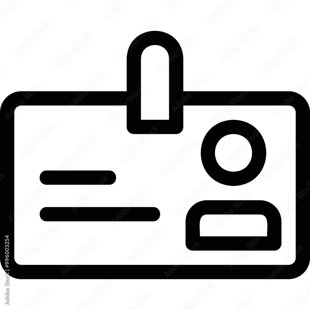 Simple vector icon identity card Simple vector icon identity card