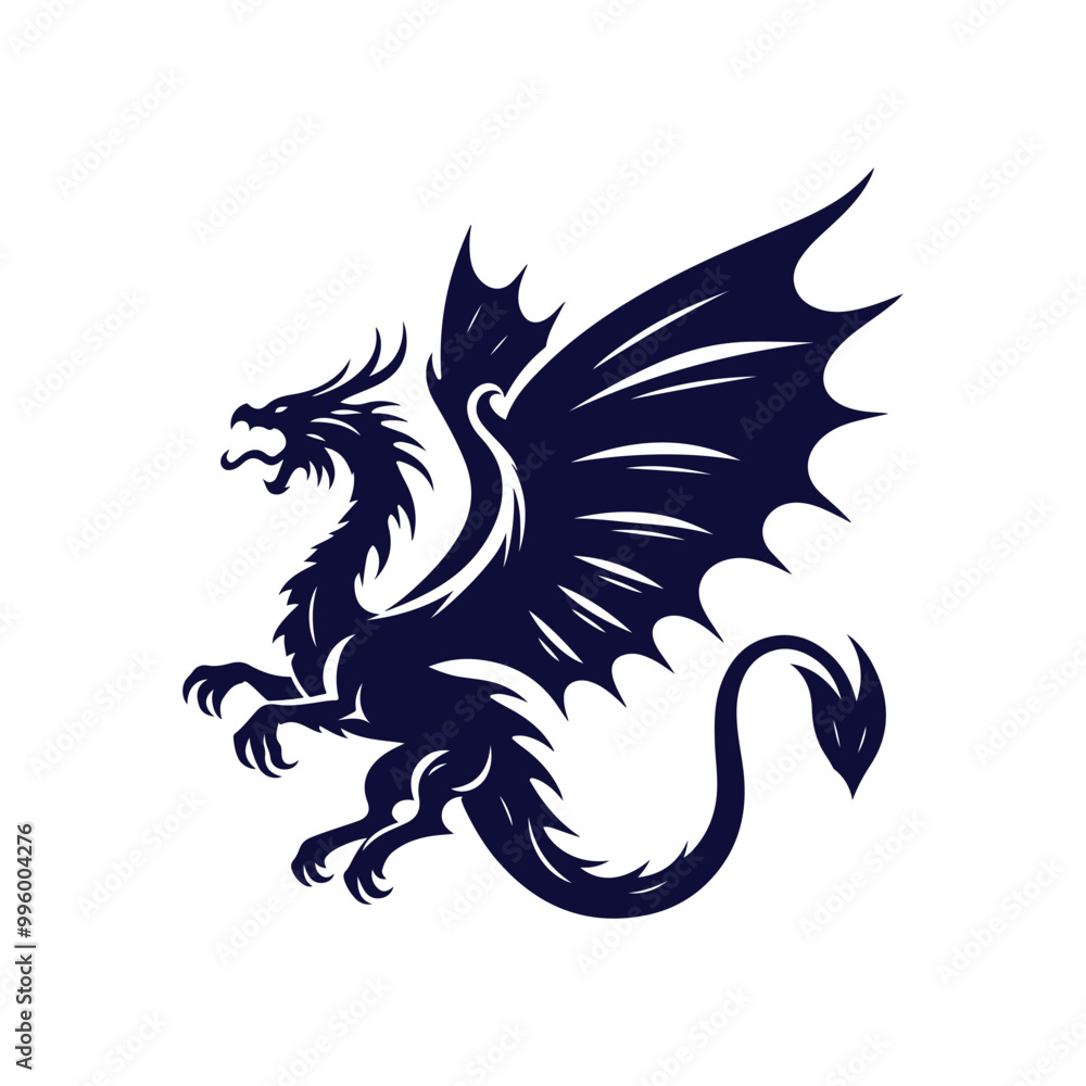 Naklejka premium dragon silhouette vector illustration