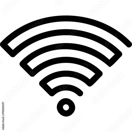 Simple vector icon single line wifi button