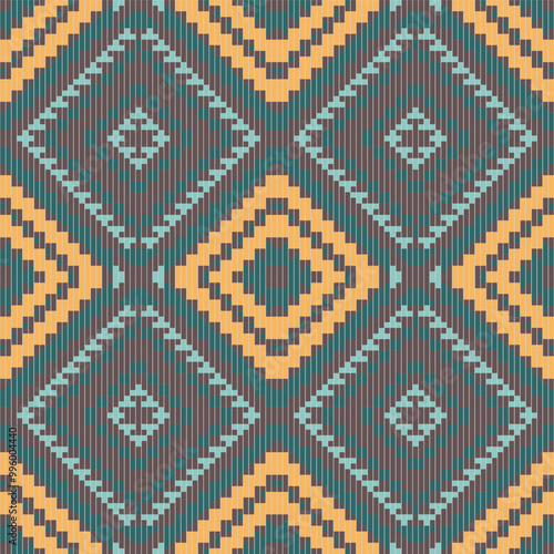 Fabric Texture Traditional Indian Melodic Patternfolk Embroidery, Aztec Geometric Ornament Print. Design for Carpet, Wallpaper, Clothing, Wrapping, Fabric