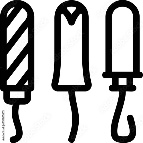 Simple vector icon types of tampons