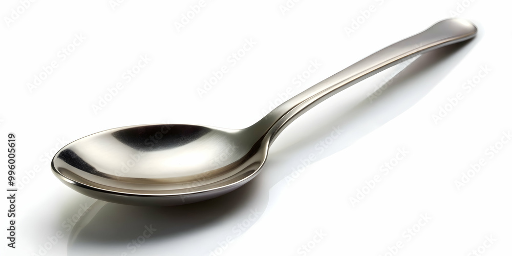 Stainless steel spoon silverware on white background , kitchen, utensil, dining, shiny, metallic, silver, cutlery Stainless steel spoon silverware on white background , kitchen, utensil, dining, shiny, metallic, silver, cutlery