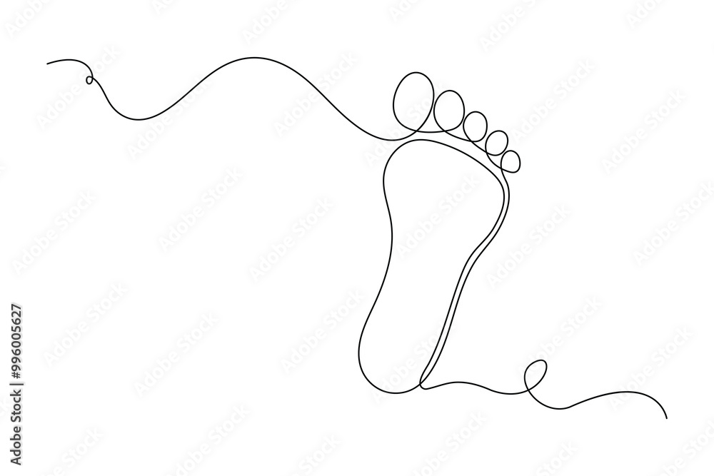 Continuous one line foot vector art illustration Continuous one line foot vector art illustration