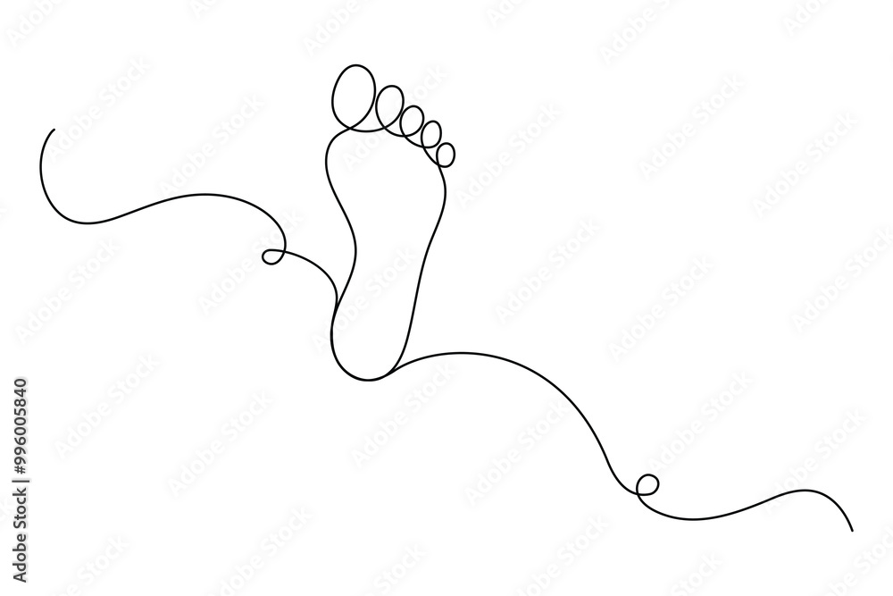 Continuous one line foot vector art illustration Continuous one line foot vector art illustration
