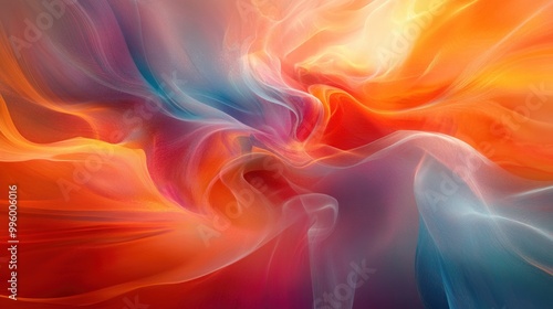 Abstract swirling colorful smoke.