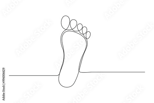 Continuous one line foot vector art illustration