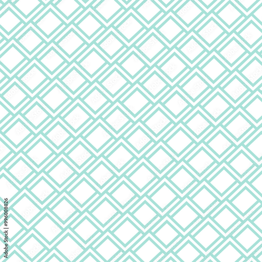 Seamless Aqua Maze Geometric Pattern on White Background Seamless Aqua Maze Geometric Pattern on White Background