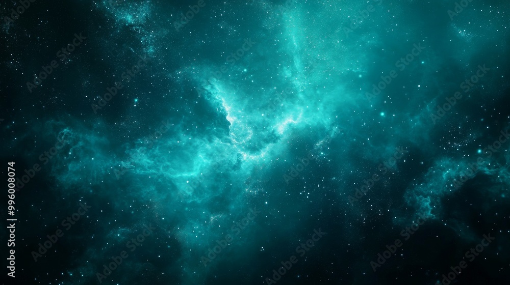 Fototapeta premium Teal gradient background with light particle. 4K resolution graphic.