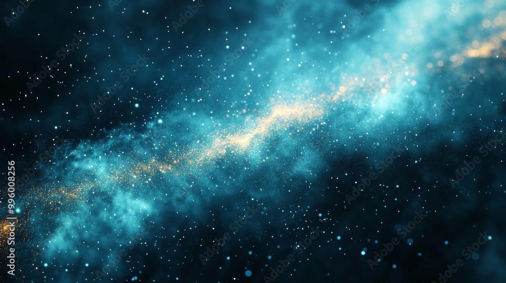 Fototapeta premium Teal gradient background with light particle. 4K resolution