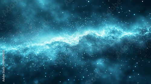 Teal gradient background with light particle. 4K resolution graphic.