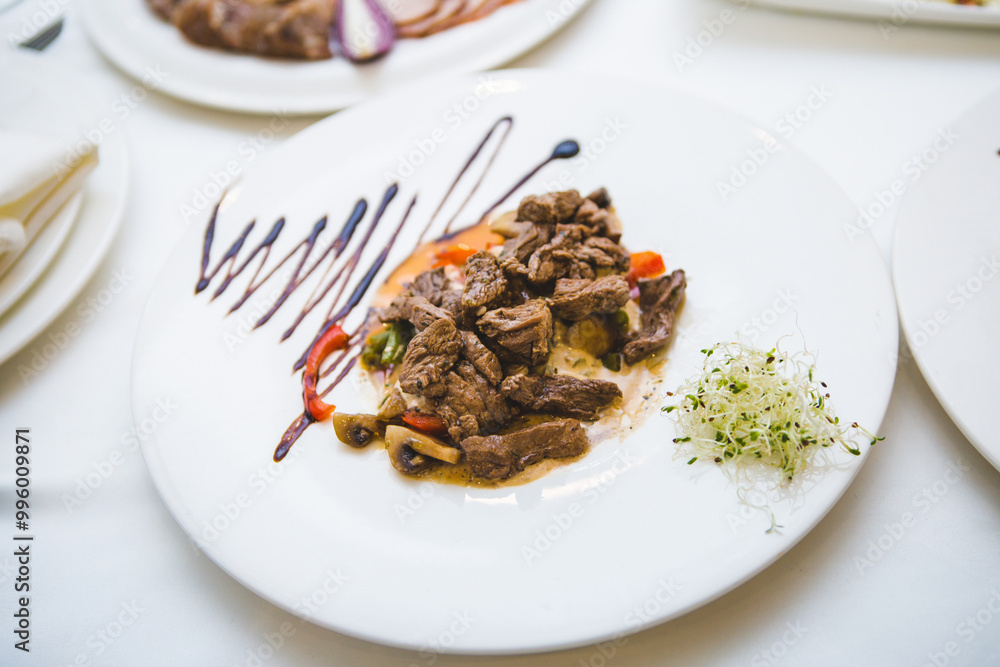 Elegant beef and veggie dish. Elegant beef and veggie dish.