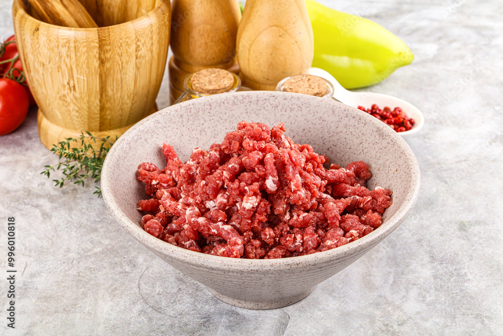 Raw beef minced meat for cooking Raw beef minced meat for cooking