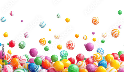 PNG Colorful candy balls scattered everywhere.
