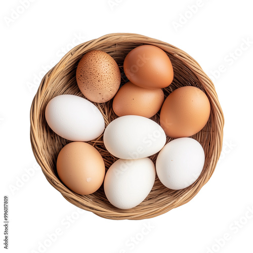 Wallpaper Mural Basket of farm eggs isolated on transparent background Torontodigital.ca