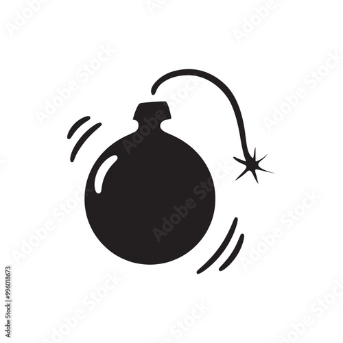 Simple bomb icon silhouette
