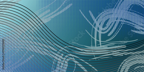 Light BLUE vector natural abstract template. Colorful abstract illustration with lines in Asian style. A completely new design for your business.