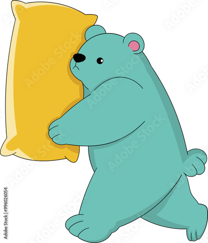 big sleepy bear walking towards the room to sleep [Converted] photo